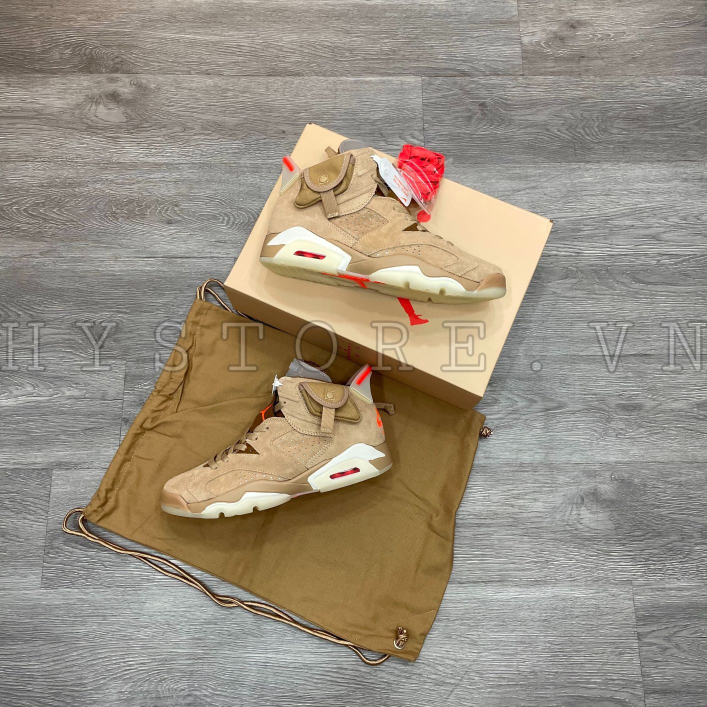 Giày Nike Jordan6 Travis Scott Khaki
