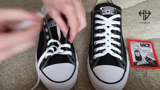 cách buộc dây giày converse cổ thấp kiểu zipper