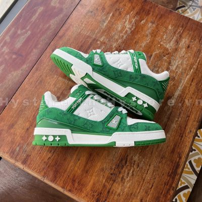 Giày LV trainer sneaker green denim